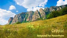  Presentation with ghost - Audience pleasing presentation theme consisting of landmark-ghost-valley-demerdji-crimea backdrop and a tawny brown colored foreground