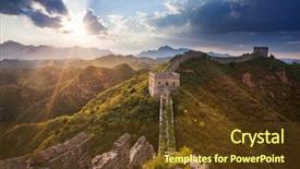  Presentation with philippines china flags - Theme consisting of landmark of beijing and china background and a tawny brown colored foreground