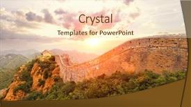  Presentation with china - Theme having landmark of china great wall background and a cream colored foreground
