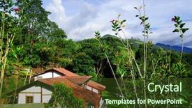  Presentation with colombia - Amazing presentation theme having landmark of colombia south america backdrop and a tawny brown colored foreground