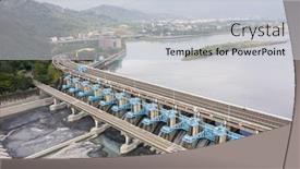  Presentation with water management - Theme consisting of landmark-of-jiji-weir background and a light gray colored foreground