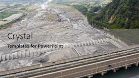  Presentation with water management - PPT theme having landmark-of-jiji-weir background and a light gray colored foreground