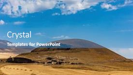  Presentation with armenia - Beautiful presentation design featuring landmark of syunik province armenia backdrop and a teal colored foreground