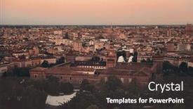 Presentation with skyline - PPT layouts consisting of landmark-sforza-castle-and-city background and a tawny brown colored foreground