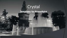  Presentation with castle - Colorful theme enhanced with landmark-sforza-castle-and-fountain backdrop and a dark gray colored foreground