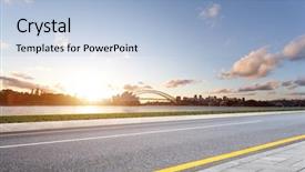  Presentation with sydney - Beautiful presentation design featuring landmark sydney bridge and sydney backdrop and a light blue colored foreground