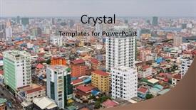  Presentation with phnom penh - Slide set having landmarks humanities - aerial view of phnom penh background and a light gray colored foreground