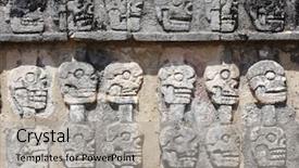  Presentation with world heritage - Presentation having landmarks humanities - bas-relief carving with human skulls background and a light gray colored foreground
