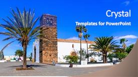  Presentation with colonial - Amazing slide set having landmarks of fuerteventura - traditional colonial backdrop and a cobalt blue colored foreground