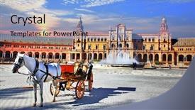  Presentation with espana - Cool new presentation theme with landmarks of spain - piazza espana backdrop and a light blue colored foreground