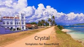  Presentation with sri lanka - Colorful theme enhanced with landmarks of sri lanka - galle backdrop and a yellow colored foreground