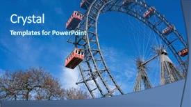  Presentation with ferris wheel - Slides enhanced with landmarks of the city background and a  colored foreground