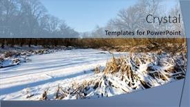  Presentation with snow day - PPT layouts featuring landsacpe-with-frozen-lake-under background and a light blue colored foreground