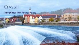  Presentation with world war 2 germany - Amazing PPT theme having landsberg-am-lech-germany backdrop and a sky blue colored foreground