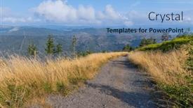  Presentation with landscape - Presentation theme with landscape-along-the-camino-de and a light blue colored foreground