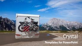  Presentation with italy car - Colorful presentation theme enhanced with landscape alps national nature park backdrop and a  colored foreground