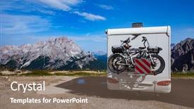  Presentation with italy car - Colorful slides enhanced with landscape alps national nature park backdrop and a coral colored foreground
