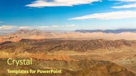  Presentation with grand canyon - PPT theme having landscape and nature concept - aerial view of grand canyon mountains from helicopter background and a tawny brown colored foreground