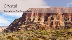  Presentation with landscape desert - PPT theme enhanced with landscape-and-nature-concept-view background and a coral colored foreground