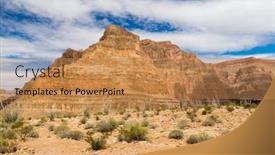  Presentation with landscape desert - PPT layouts consisting of landscape-and-nature-concept-view background and a coral colored foreground