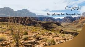  Presentation with landscape desert - Amazing slide deck having landscape-and-nature-concept-view backdrop and a light blue colored foreground