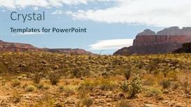  Presentation with landscape desert - Audience pleasing PPT theme consisting of landscape-and-nature-concept-view backdrop and a sky blue colored foreground