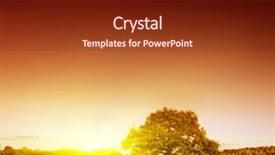  Presentation with landscape delight - Beautiful theme featuring landscape and sunset backdrop and a tawny brown colored foreground