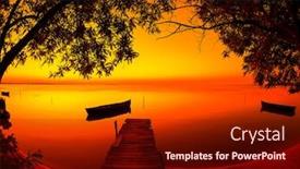  Presentation with fishing boat - Presentation enhanced with landscape-at-sunset-sunrise background and a wine colored foreground