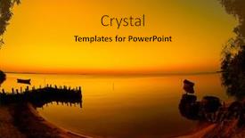  Presentation with fishing boat - Amazing presentation theme having landscape-at-sunset-sunrise backdrop and a gray colored foreground