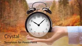  Presentation with alarm - Presentation design having landscape background time change background and a coral colored foreground