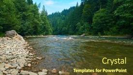 Presentation with mountain water - PPT theme with landscape-beautiful-view-of-mountain background and a tawny brown colored foreground