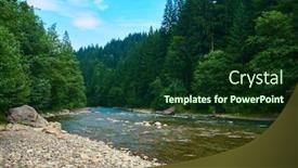  Presentation with river flowing - Slide set featuring landscape-beautiful-view-of-mountain background and a forest green colored foreground