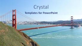  Presentation with san francisco - Audience pleasing slides consisting of landscape concept - view of golden gate bridge over san francisco bay backdrop and a sky blue colored foreground