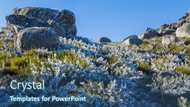  Presentation with ice - Presentation consisting of landscape-covered-by-bushes background and a ocean colored foreground
