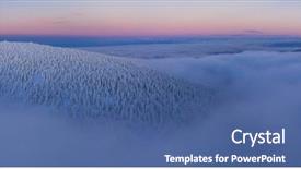  Presentation with snow blizzard in winter - Cool new PPT theme with landscape czech republic winter nature backdrop and a ocean colored foreground