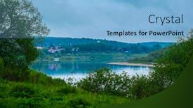  Presentation with landscape - Amazing theme having landscape-depicting-the-channel backdrop and a light blue colored foreground