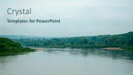  Presentation with tv channel - Slide set having landscape-depicting-the-channel background and a sky blue colored foreground