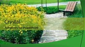  Presentation with design - Presentation theme with landscape design background background and a gold colored foreground