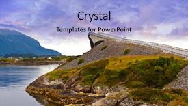  Presentation with atlantic - Audience pleasing theme consisting of landscape design highway - fantastic bridge through fjord backdrop and a  colored foreground