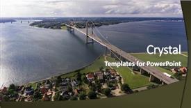  Presentation with bridge - Presentation theme with landscape design highway - new little belt bridge background and a dark gray colored foreground