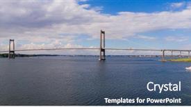  Presentation with highway design - Presentation theme enhanced with landscape design highway - new little belt bridge background and a  colored foreground