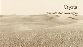  Presentation with landscape desert - Theme featuring landscape dunes in the desert background and a cream colored foreground