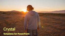  Presentation with landscape - Audience pleasing slide set consisting of landscape during a beautiful blazing backdrop and a tawny brown colored foreground