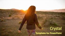  Presentation with landscape - Colorful presentation design enhanced with landscape during a beautiful blazing backdrop and a tawny brown colored foreground