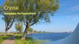  Presentation with dutch - Beautiful PPT layouts featuring landscape-dutch-river-in-haarlem backdrop and a tawny brown colored foreground