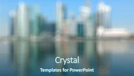  Presentation with singapore city landscape - PPT layouts featuring landscape format - modern city defocused blurred background background and a ocean colored foreground