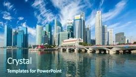  Presentation with dubai evening skyline luxury district - Cool new PPT layouts with landscape format - singapore business district skyscrapers skyline backdrop and a  colored foreground