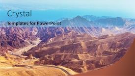  Presentation with mountains - Theme enhanced with landscape-formations-in-the-mountains background and a light blue colored foreground