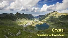  Presentation with mountains - PPT theme enhanced with landscape-from-balea-lake-fagaras background and a tawny brown colored foreground