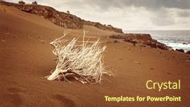  Presentation with landscape - Cool new presentation theme with landscape-from-capelinhos-faial-island backdrop and a tawny brown colored foreground